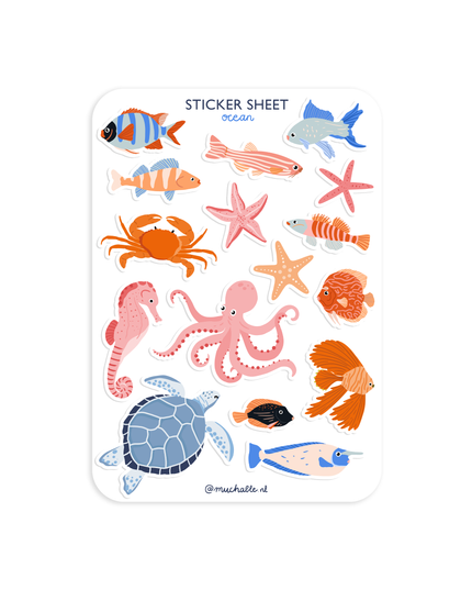 Klistremerkeark | Ocean Animals | A6