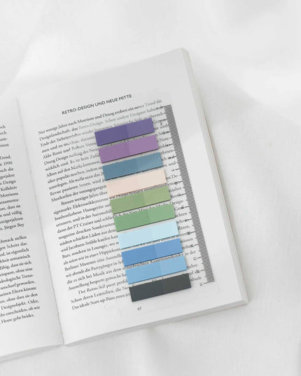 Periwinkle | Selvklebende notislapper | Gjennomskinnelige klistrelapper | Sidemarkører