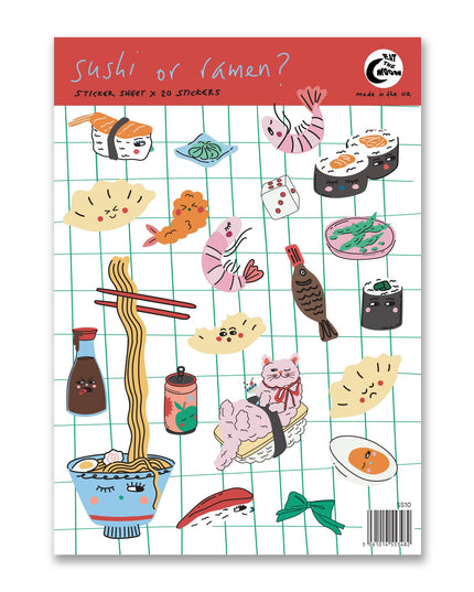 Klistremerkeark | Sushi or Ramen? | A6