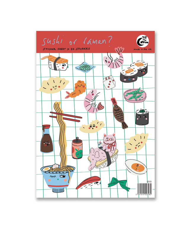 Klistremerkeark | Sushi or Ramen? | A6