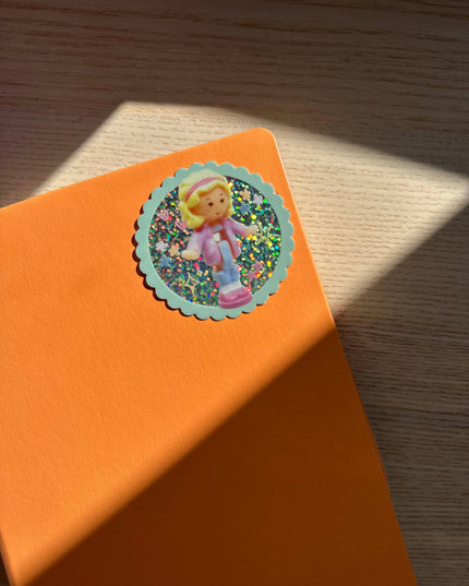 Polly Pocket Jente Glitter Vinyl Klistremerke 