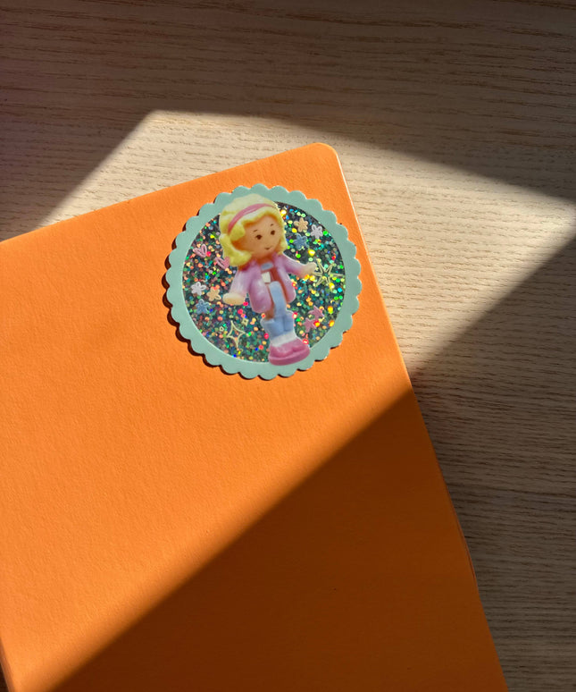 Polly Pocket Jente Glitter Vinyl Klistremerke 
