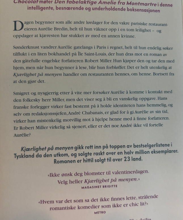 Barreau, Nicolas: Kjærlighet på menyen