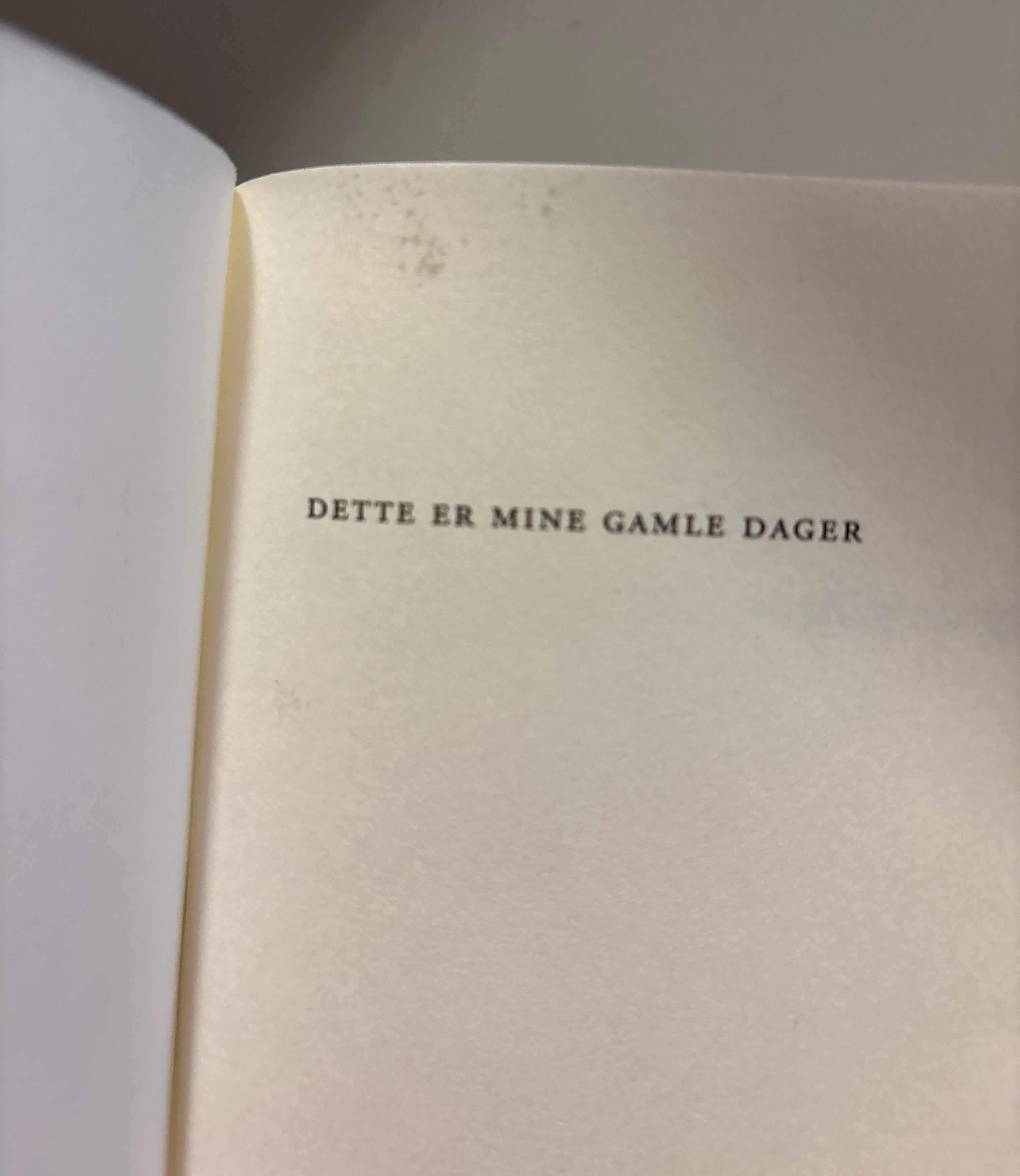 Renberg, Tore: Dette er mine gamle dager