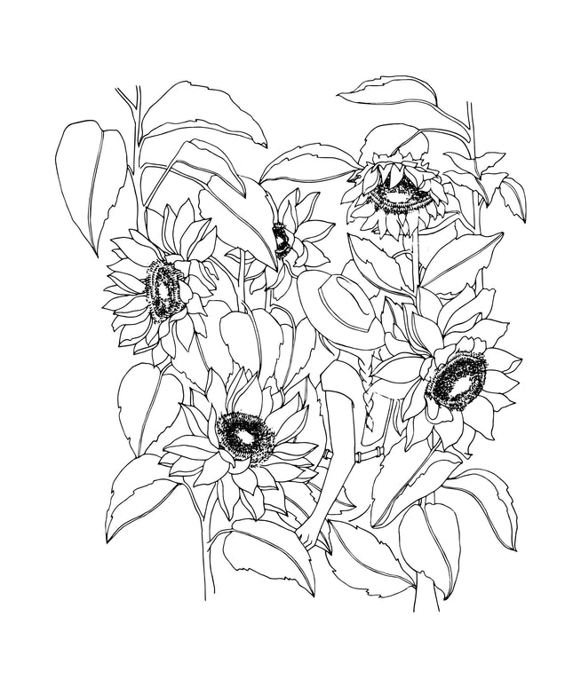The Plant Lady: A Floral Adult Coloring Book | Fargeleggingsbok for Voksne
