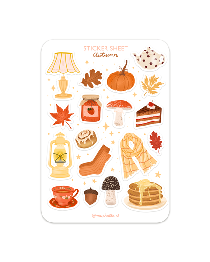 Klistremerkeark | Cute Autumn Items | A6