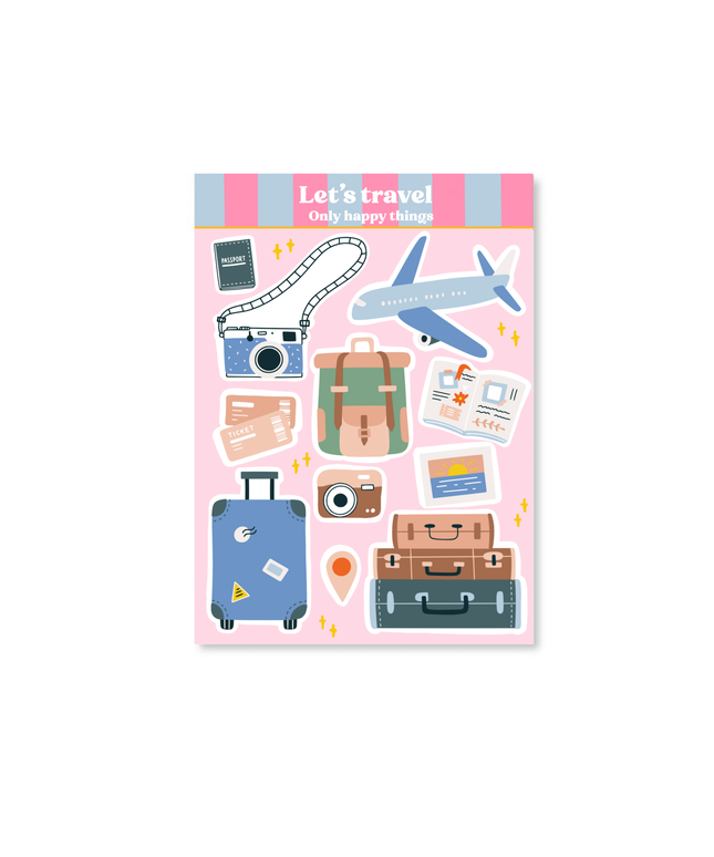 Klistremerkeark | Let's Travel | A6