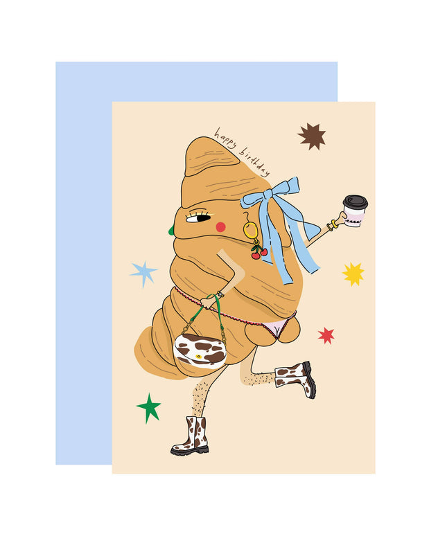 Bursdagskort | Croissant in Boots