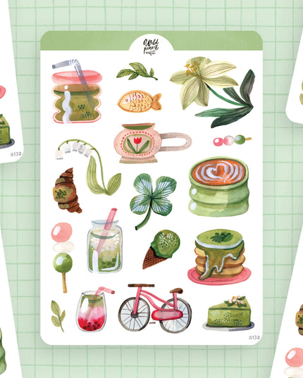 Klistremerkeark | Matcha