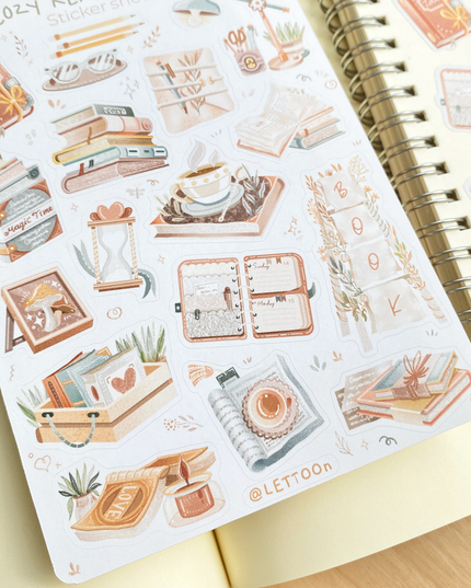 Klistremerkeark | Cozy Reading Time