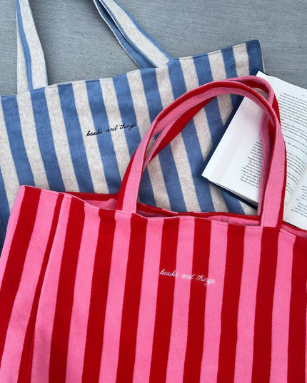 The Bookish Beach Bag: Blue/Beige
