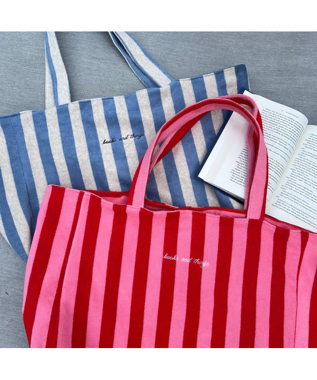 The Bookish Beach Bag: Blue/Beige