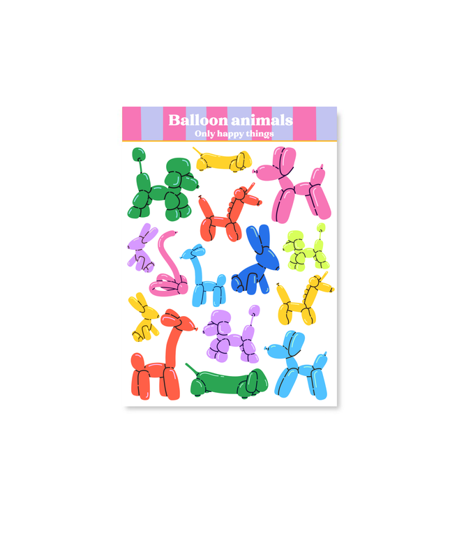 Klistremerkeark | Balloon Animals | A6