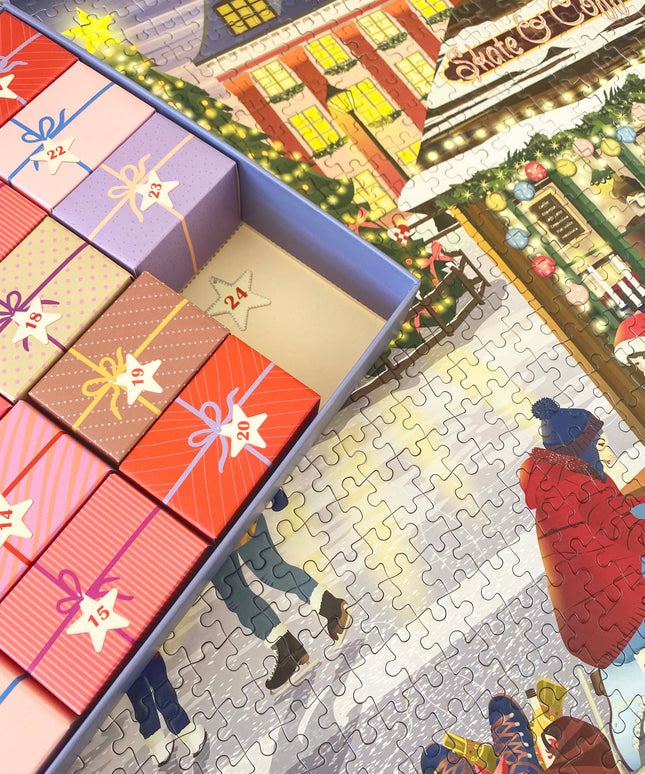 Puslespill Julekalender 1000 Brikker | Skate & Coffee