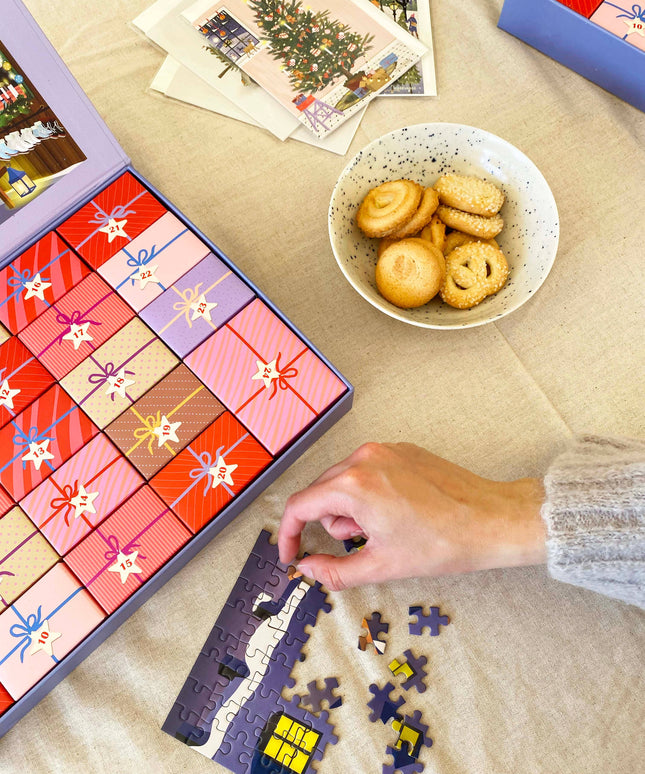 Puslespill Julekalender 1000 Brikker | Skate & Coffee