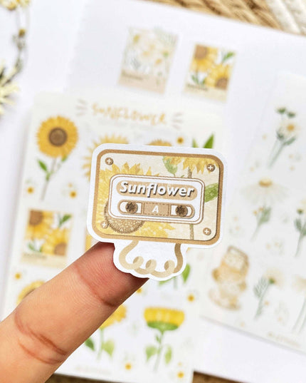 Klistremerkeark | Chamomile & Sunflower | Sett Med 2 Klistremerkeark