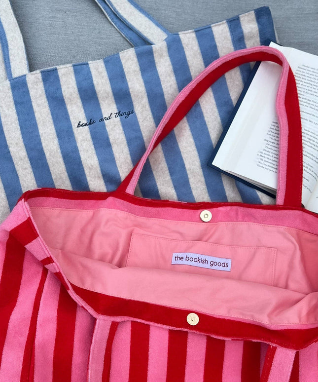 The Bookish Beach Bag: Blue/Beige