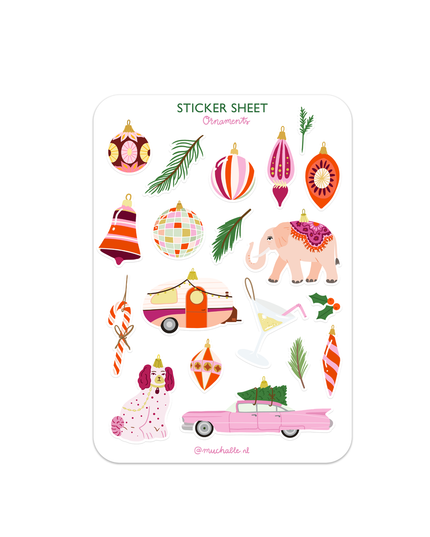 Klistremerkeark | Christmas ornaments | A6