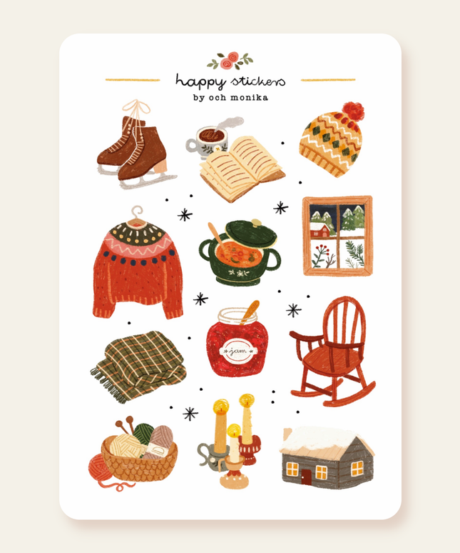 Klistremerkeark | Vinter Hygge | Slow Winter | A6