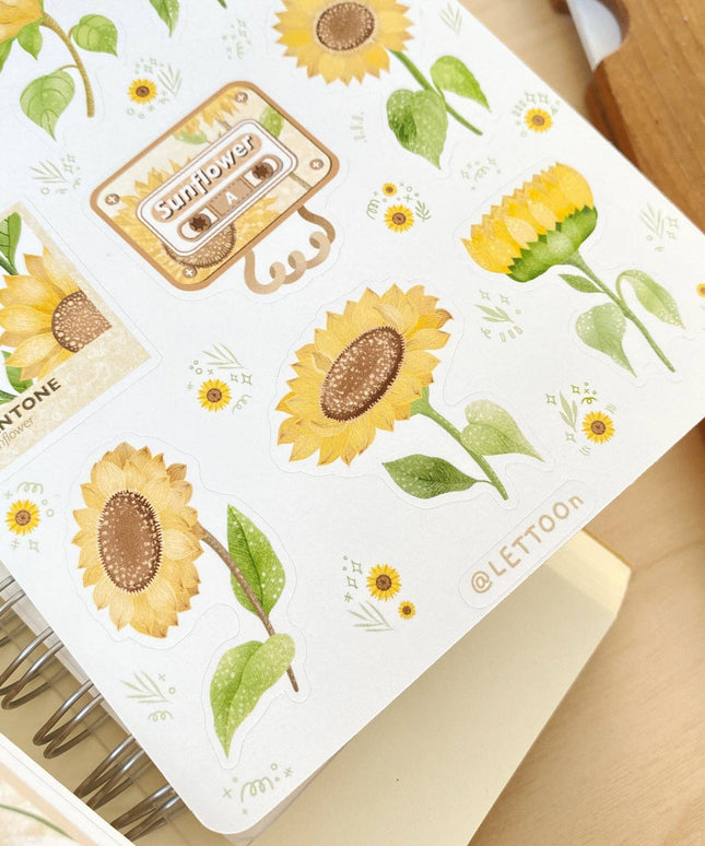 Klistremerkeark | Chamomile & Sunflower | Sett Med 2 Klistremerkeark