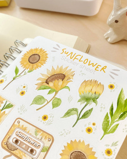 Klistremerkeark | Chamomile & Sunflower | Sett Med 2 Klistremerkeark