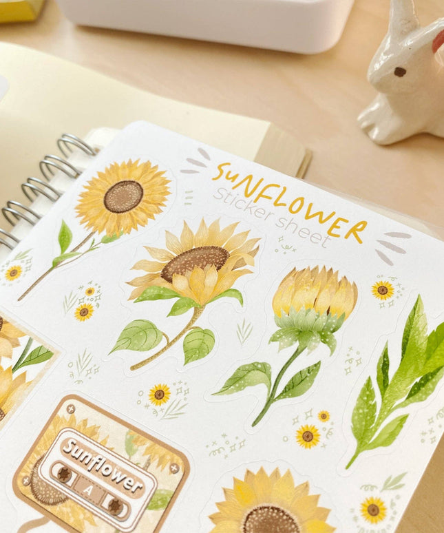 Klistremerkeark | Chamomile & Sunflower | Sett Med 2 Klistremerkeark