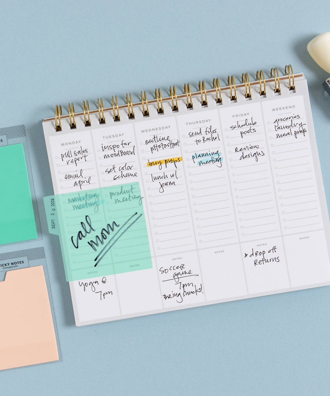Forhåndsbestilling: Tabbed Transparent Sticky Notes | Aqua