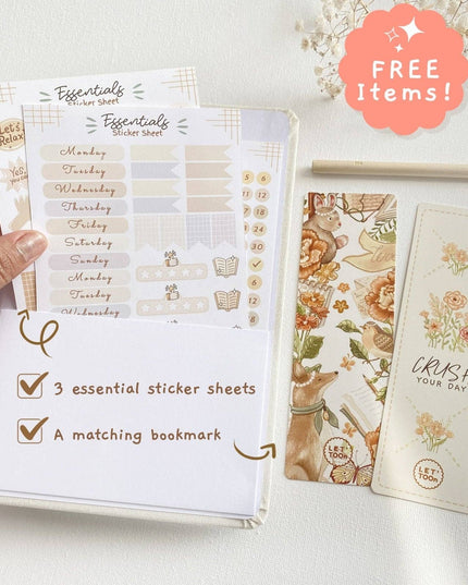 Min Kreative Planlegger - Udatert | Fargeleggingssider - Med 3 Klistremerkeark | Linen