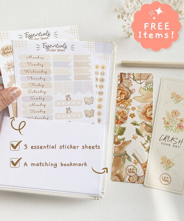 Min Kreative Planlegger - Udatert | Fargeleggingssider - Med 3 Klistremerkeark | Linen