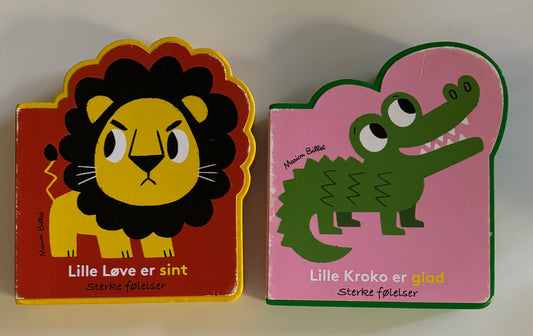 Lille Løve er sint og Lille Kroko er glad