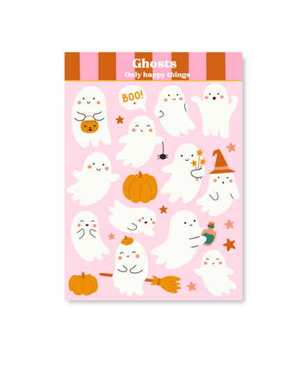 Klistremerkeark | Ghosts | A6