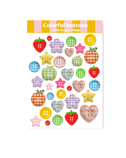 Klistremerkeark | Colorful Buttons | A6