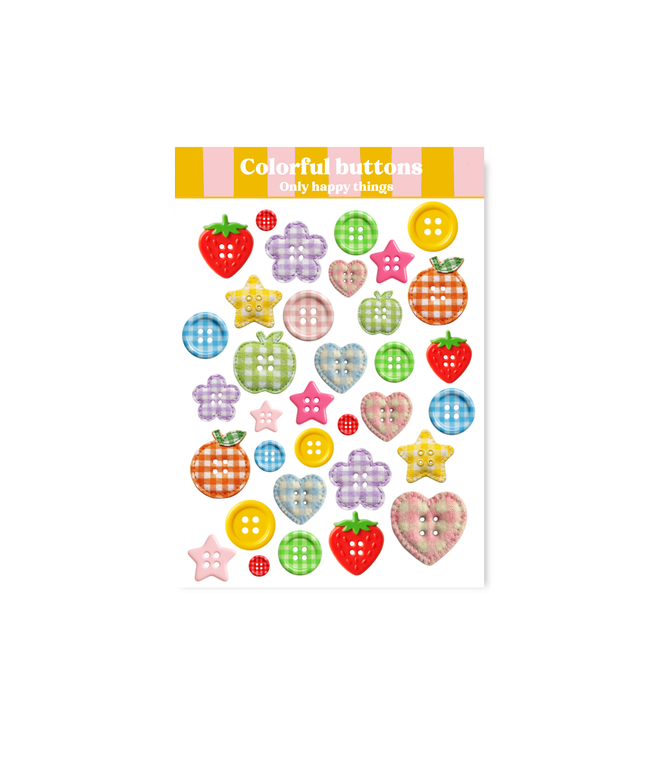 Klistremerkeark | Colorful Buttons | A6