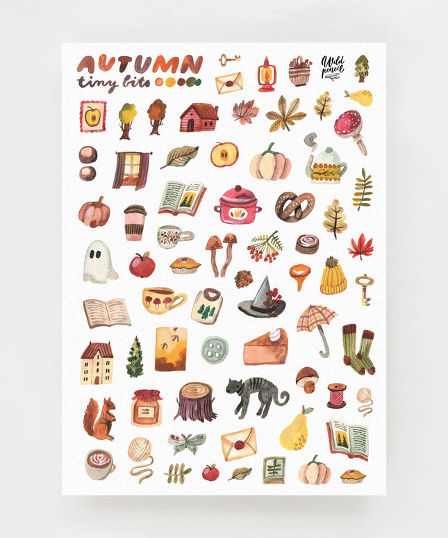 Vinyl Klistremerkeark | Autumn Tiny Bits | A5