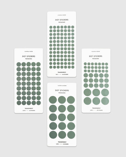 Forhåndsbestilling: Minimal Shape Sticker Set | Transparent | Dots: Pistachio