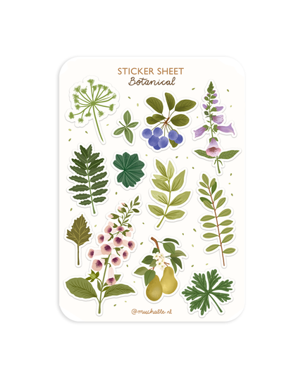 Klistremerkeark | Illustration Wildflowers | A6