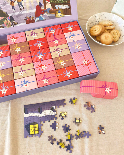 Puslespill Julekalender 1000 Brikker | Skate & Coffee