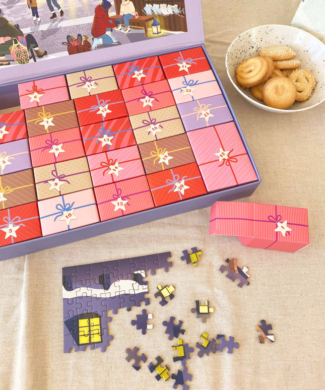 Puslespill Julekalender 1000 Brikker | Skate & Coffee