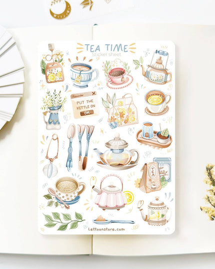 Klistremerkeark | Tea Time
