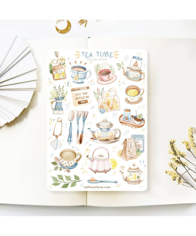 Klistremerkeark | Tea Time