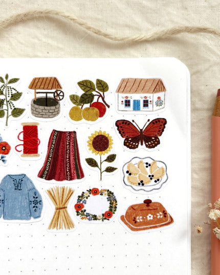 Klistremerkeark | Folk Cottage | A6
