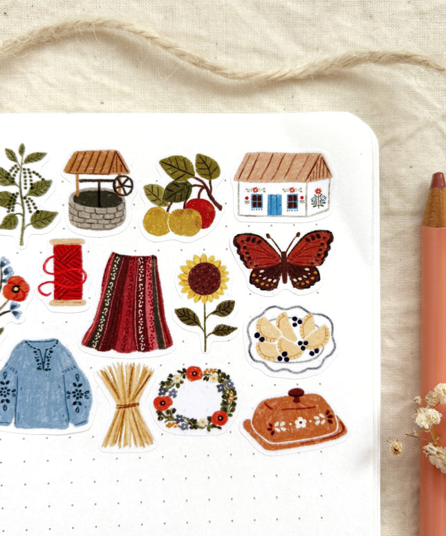 Klistremerkeark | Folk Cottage | A6
