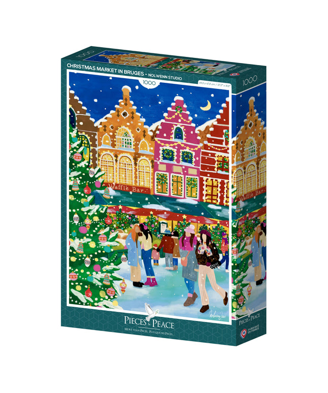 Puslespill 1000 Brikker | Christmas Market in Bruges