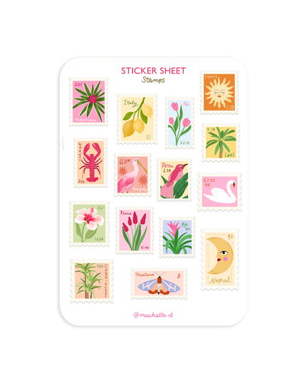 Klistremerkeark | Stamps illustration | A6