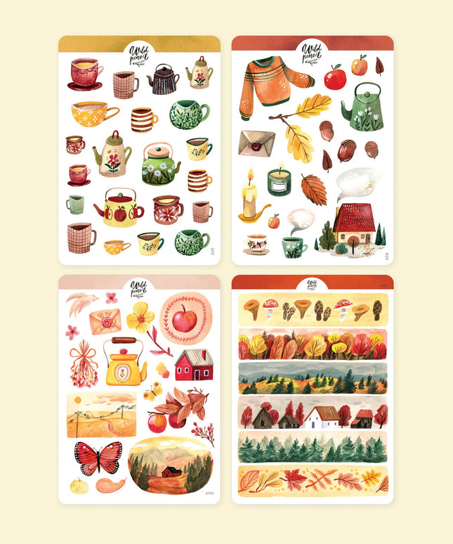 Klistremerkeark 4PK | Bundle — 
 Cozy Autumn