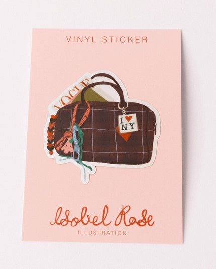 Vinyl Klistremerke | Holographic Gingham Handbag