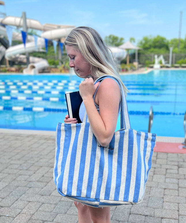 The Bookish Beach Bag: Blue/Beige