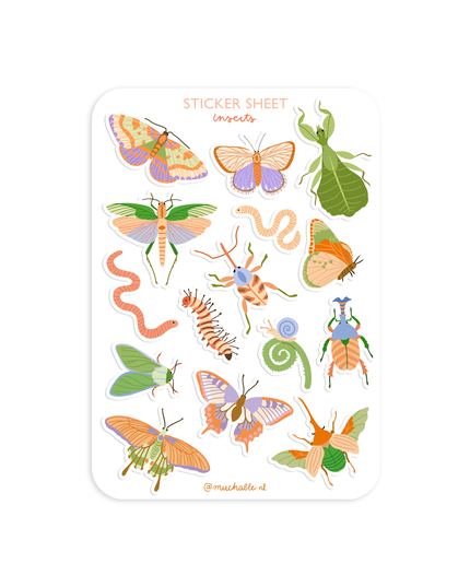 Klistremerkeark | Colorful Insects - Butterflies | A6