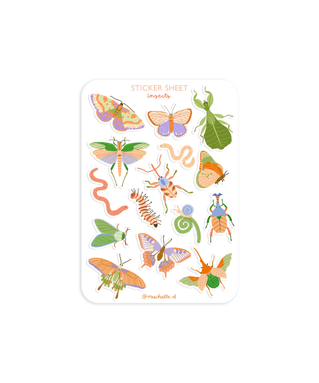 Klistremerkeark | Colorful Insects - Butterflies | A6