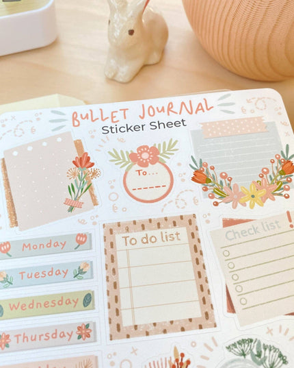 Klistremerkeark | Bullet Journal Essentials: Flower